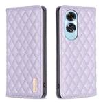 For OPPO A60 Diamond Lattice Magnetic Leather Flip Phone Case(Purple)