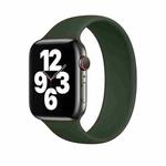For Apple Watch Series 7 45mm / 6 & SE & 5 & 4 44mm / 3 & 2 & 1 42mm Solid Color Elastic Silicone Watch Band, Size: S 130mm (Dark Green)