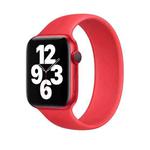 For Apple Watch Ultra 49mm / Series 8&7 45mm / SE 2&6&SE&5&4 44mm / 3&2&1 42mm Solid Color Elastic Silicone Watch Band, Size:L 156mm (Red)