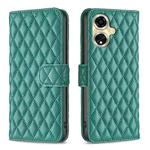 For OPPO A59 5G Diamond Lattice Wallet Leather Flip Phone Case(Green)