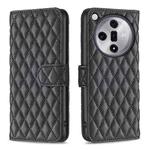 For OPPO Find X7 Diamond Lattice Wallet Leather Flip Phone Case(Black)