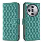 For OPPO Find X7 Diamond Lattice Wallet Leather Flip Phone Case(Green)