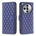 For OPPO Find X7 Ultra Diamond Lattice Wallet Leather Flip Phone Case(Blue)