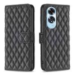 For OPPO A60 Diamond Lattice Wallet Leather Flip Phone Case(Black)