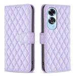 For OPPO A60 Diamond Lattice Wallet Leather Flip Phone Case(Purple)