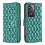 For OPPO Reno12 Pro Global Diamond Lattice Wallet Leather Flip Phone Case(Green)