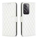 For OPPO Reno12 Pro Global Diamond Lattice Wallet Leather Flip Phone Case(White)