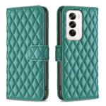 For OPPO Reno12 Global Diamond Lattice Wallet Leather Flip Phone Case(Green)