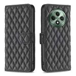 For OPPO Reno12 F 5G Diamond Lattice Wallet Leather Flip Phone Case(Black)