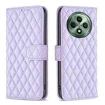 For OPPO Reno12 F 5G Diamond Lattice Wallet Leather Flip Phone Case(Purple)