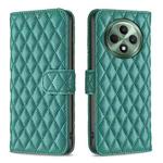 For OPPO Reno12 F 5G Diamond Lattice Wallet Leather Flip Phone Case(Green)