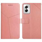 For Motorola Moto G Power 5G 2024 HT01 Y-shaped Pattern Flip Leather Phone Case(Pink)