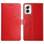 For Motorola Moto G Power 5G 2024 HT01 Y-shaped Pattern Flip Leather Phone Case(Red)