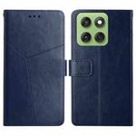 For Motorola Edge 60 Pro HT01 Y-shaped Pattern Flip Leather Phone Case(Blue)