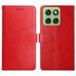For Motorola Edge 60 Pro HT01 Y-shaped Pattern Flip Leather Phone Case(Red)