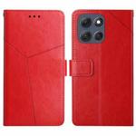 For Motorola Moto G56 5G HT01 Y-shaped Pattern Flip Leather Phone Case(Red)