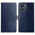 For Motorola Moto G86 5G HT01 Y-shaped Pattern Flip Leather Phone Case(Blue)