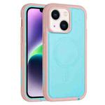 For iPhone 14 Defender Series XT MagSafe Magnetic PC + TPU Shockproof Phone Case(Turquoise+Pink)