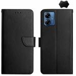 For Motorola Moto G14 Genuine Leather Fingerprint-proof Horizontal Flip Phone Case(Black)