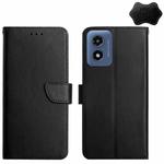 For Motorola Moto G Play 4G 2024 Genuine Leather Fingerprint-proof Horizontal Flip Phone Case(Black)