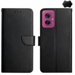 For Motorola Moto G55 5G Genuine Leather Fingerprint-proof Horizontal Flip Phone Case(Black)