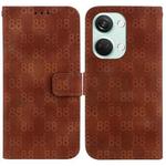 For OnePlus Nord 2T Double 8-shaped Embossed Leather Phone Case(Brown)