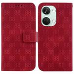 For OnePlus Nord 2T Double 8-shaped Embossed Leather Phone Case(Red)