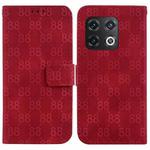 For OnePlus Nord N200 5G Double 8-shaped Embossed Leather Phone Case(Red)