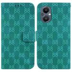 For OnePlus Nord 2 5G Double 8-shaped Embossed Leather Phone Case(Green)