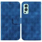 For OnePlus Nord 2 5G Double 8-shaped Embossed Leather Phone Case(Blue)
