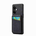For OnePlus Nord CE 3 / CE 3 Lite Fierre Shann Crazy Horse Card Holder Back Cover PU Phone Case(Black)