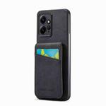 For Xiaomi Redmi Note 12 4G Global Fierre Shann Crazy Horse Card Holder Back Cover PU Phone Case(Black)