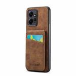 For Xiaomi Redmi Note 12 4G Global Fierre Shann Crazy Horse Card Holder Back Cover PU Phone Case(Brown)