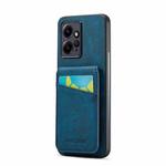 For Xiaomi Redmi Note 12 4G Global Fierre Shann Crazy Horse Card Holder Back Cover PU Phone Case(Blue)