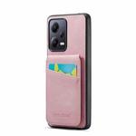 For Xiaomi Redmi Note 12 5G Global Fierre Shann Crazy Horse Card Holder Back Cover PU Phone Case(Pink)