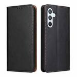 For Samsung Galaxy S23 FE 5G Fierre Shann PU Genuine Leather Texture Leather Phone Case(Black)