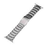 For Apple Watch Series 8 45mm Five Beads Turtle Buckle Titanium Steel Watch Band(Silver)