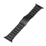 For Apple Watch Series 3 38mm Five Beads Turtle Buckle Titanium Steel Watch Band(Black)