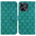 For Realme C53 / Narzo N53 Double 8-shaped Embossed Leather Phone Case(Green)