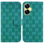 For Realme C55 Double 8-shaped Embossed Leather Phone Case(Green)