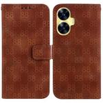 For Realme C55 Double 8-shaped Embossed Leather Phone Case(Brown)