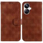 For Realme 10 Pro+ Double 8-shaped Embossed Leather Phone Case(Brown)