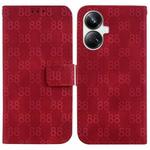 For Realme 10 Pro+ Double 8-shaped Embossed Leather Phone Case(Red)