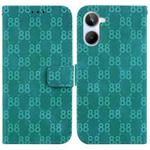 For Realme 10 4G Double 8-shaped Embossed Leather Phone Case(Green)