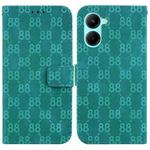 For Realme C33 Double 8-shaped Embossed Leather Phone Case(Green)