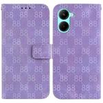 For Realme C33 Double 8-shaped Embossed Leather Phone Case(Purple)