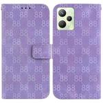 For Realme C35 Double 8-shaped Embossed Leather Phone Case(Purple)