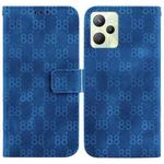 For Realme C35 Double 8-shaped Embossed Leather Phone Case(Blue)