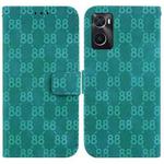 For Realme 9i / A76 4G / A36 Double 8-shaped Embossed Leather Phone Case(Green)