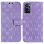 For Realme 9i / A76 4G / A36 Double 8-shaped Embossed Leather Phone Case(Purple)